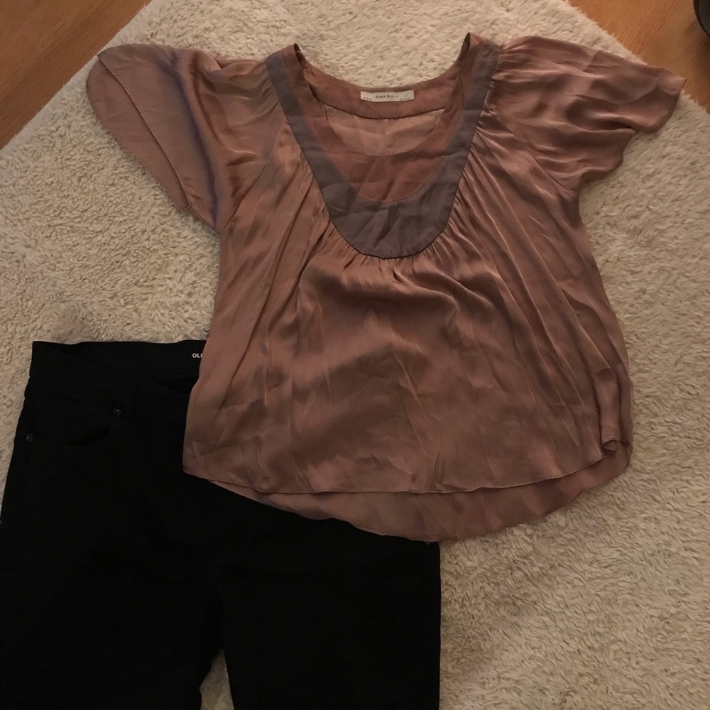 Zara Flared Short Sleeve Shirt